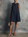 Abito Smanicato Elisa – Minimal Chic Blu Navy