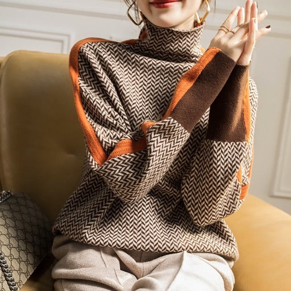 Marieke - Bold Striped Turtleneck