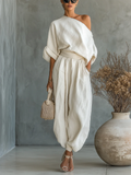 Ginevra | Completo Monospalla Fluido Drappeggiato