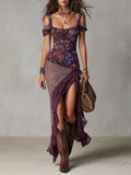 Giulia | Abito Maxi Floreale Viola