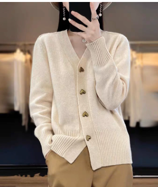 Adele - Charming Heart Button Cardigan