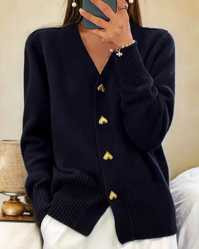 Adele - Charming Heart Button Cardigan