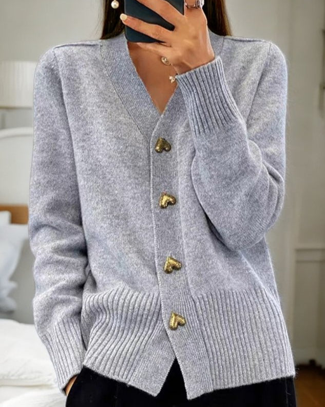 Adele - Charming Heart Button Cardigan