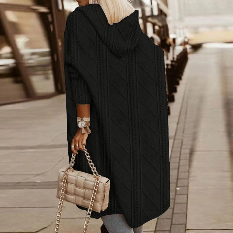 Jelone - Cozy Hooded Cardigan